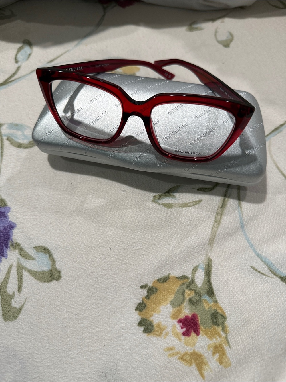 Balenciaga Women's Deep Red Cat-Eye Eyeglasses